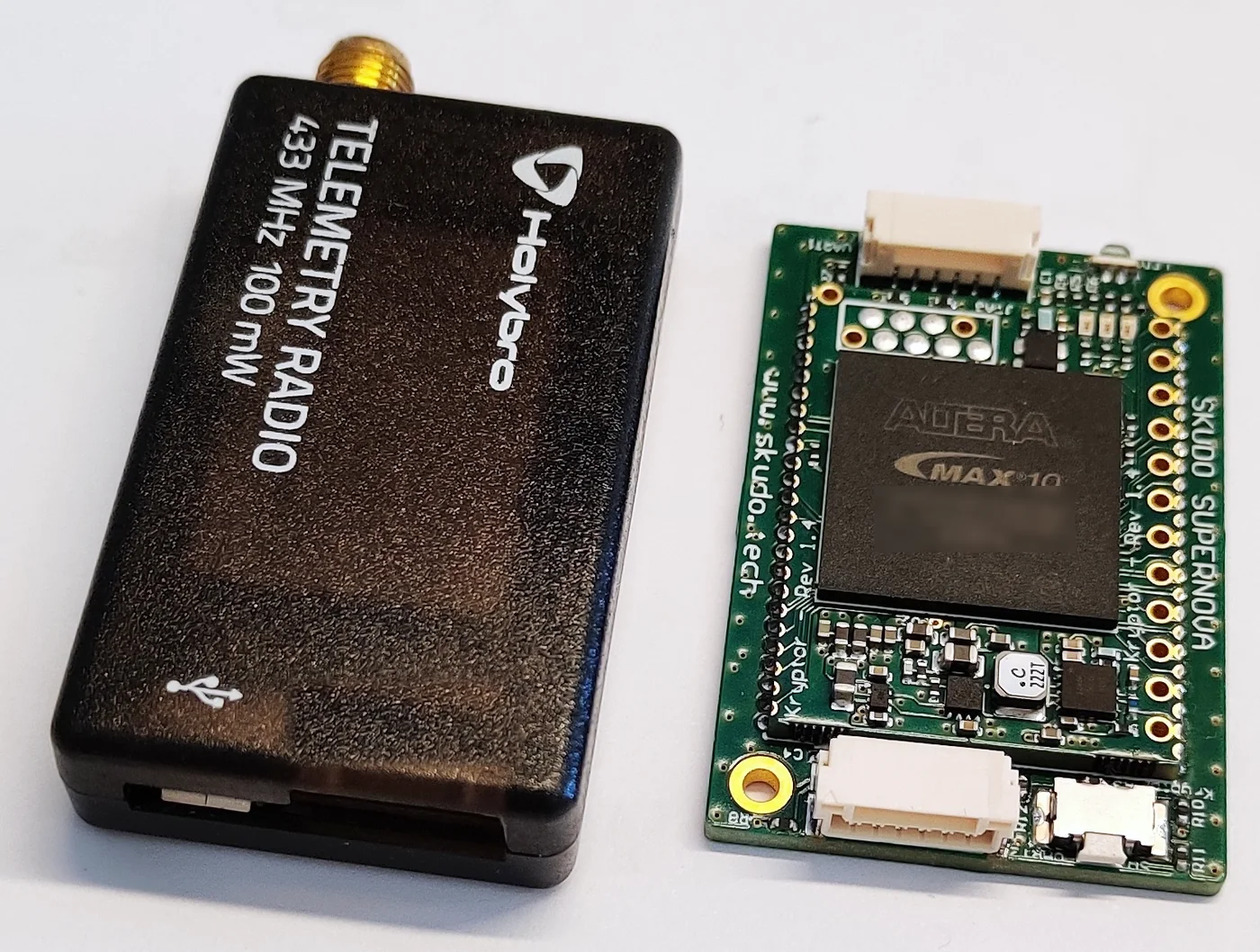 Skudo FPGA secure communications prototype with telemetry radio.